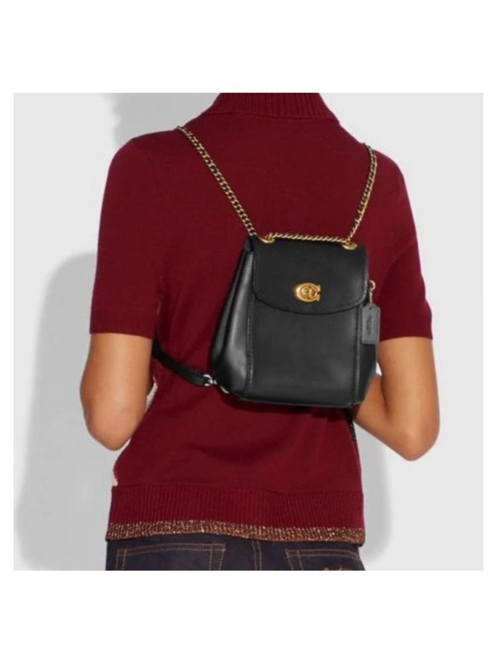 Coach Black Parker Mini Backpack/Crossbody